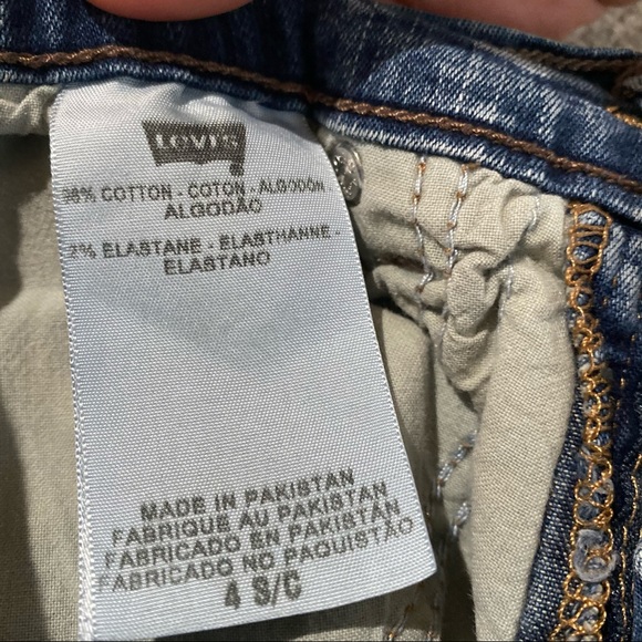 Levi’s Perfectly Slimming Boot Cut Vintage Jeans Size 4 Dark Blue No Holes - Picture 3 of 10